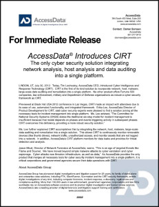 AccessData CIRT Press Release